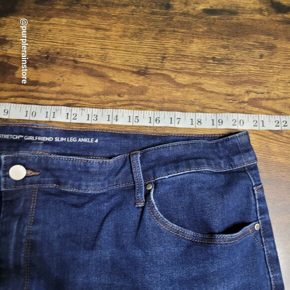 Chico's Jeans 4 = 20 Girlfriend Slim Leg Ankle High Rise Floral Embellished - Picture 5 of 11